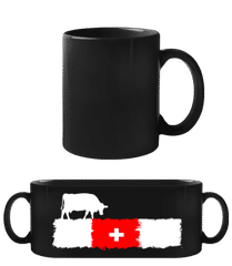 Schweiz Flagge Kuh · Schwarze Tasse