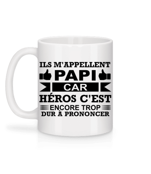 Aperçu: Papi Est Notre Héros - Mug en céramique blanc - Blanc - Derrière
