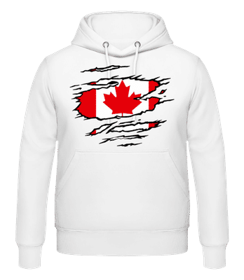 Drapeau mûré Canada - Sweat à capuche Homme - Blanc - Devant