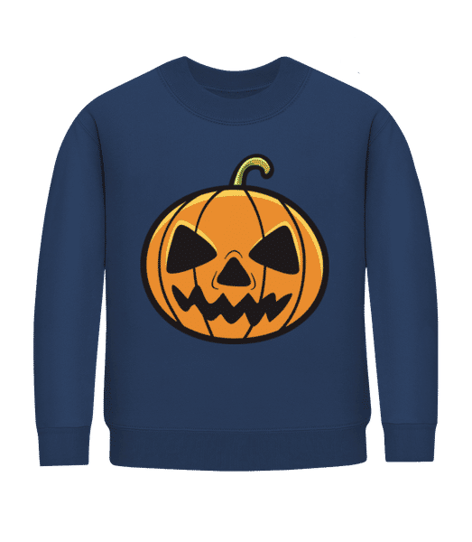 Aperçu: Citrouille D'Halloween - Sweatshirt Enfant - Bleu marine - Devant
