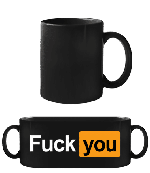 Aperçu: F*ck You - Tasse Noire - Noir - Devant