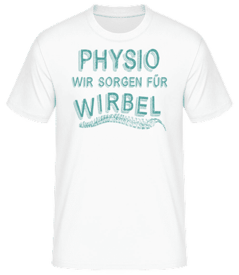 Physio Wir Sorgen Für Wirbel - Männer Basic T-Shirt - Weiß - Vorne