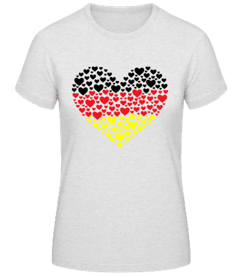 Herz Deutschland - Frauen Basic T-Shirt - Grau meliert - Vorne