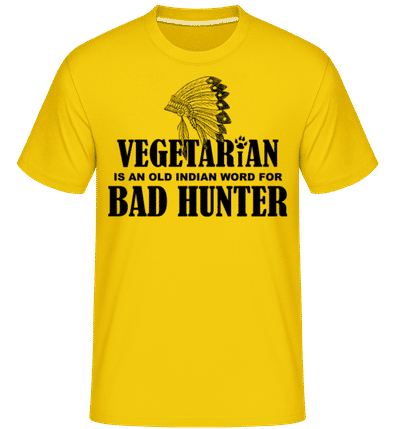 Vegetarian Bad Hunter -  Shirtinator Men's T-Shirt - Golden yellow - Front