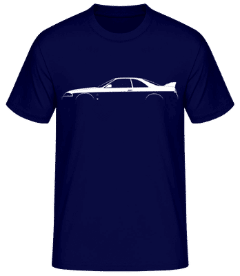 'Nissan Skyline GT-R (R33)' Silhouette - T-shirt standard Homme - Bleu marine - Devant