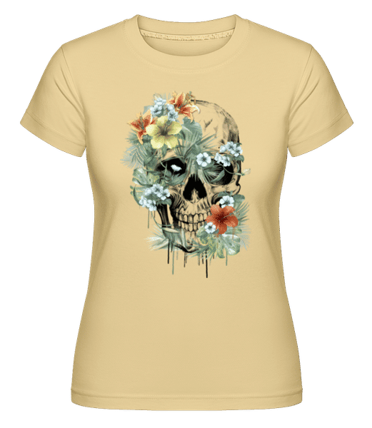 Preview: Flower Skull -  Shirtinator Women's T-Shirt - Yellow - Front