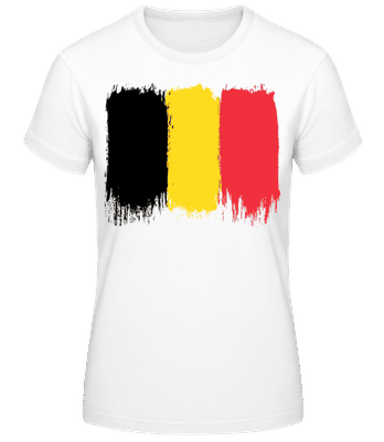 Belgická Vlajka - Dámske basic tričko - Biela - Predné