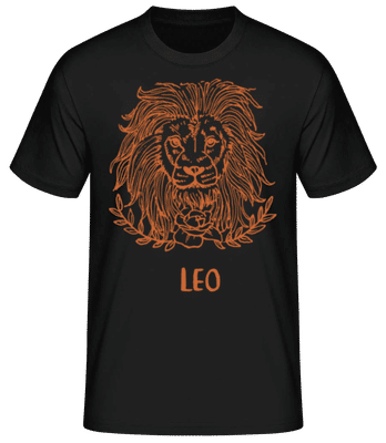 Scribble Style Zodiac Sign Leo - Pánske basic tričko - Čierna - Predné