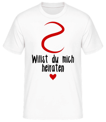 Willst Du Mich Heiraten? - Männer Basic T-Shirt - Weiß - Vorne