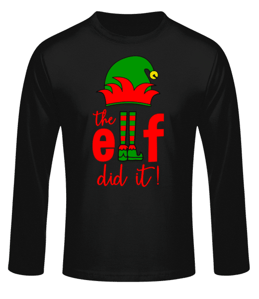 Aperçu: The Elf Did It - T-shirt à manches longues standard Homme - Noir - Devant