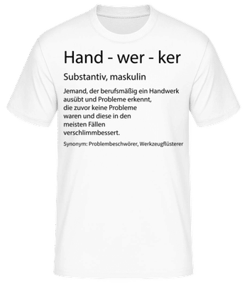 Handwerker Quatsch Duden - Männer Basic T-Shirt - Weiß - Vorne
