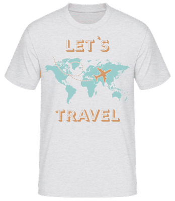 Let Us Travel - Pánske basic tričko - Melírovo šedá - Predné