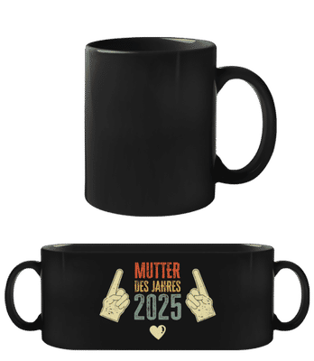 Mutter des Jahres 2025 - Schwarze Tasse - Schwarz - Vorne