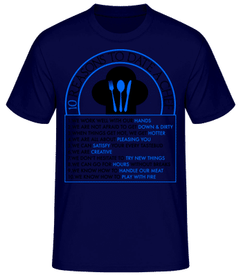 10 Reasons To Date A Chef - Men's Basic T-Shirt - Navy - Front
