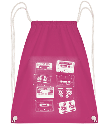 Old Cassettes - Sac à dos Drawstring - Magenta - Vorn