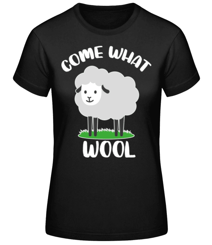 Vorschau: Come What Wool - Frauen Basic T-Shirt - Schwarz - Vorne