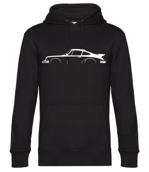 Vorschau: 'Porsche 911 Turbo 930' Silhouette - Unisex Premium Hoodie - Schwarz - Vorne