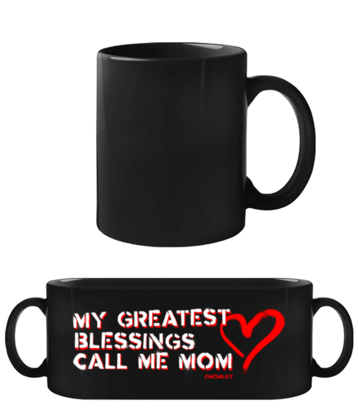 Aperçu: Greatest Blessings Call Me Mom Momlife - Tasse Noire - Noir - Devant