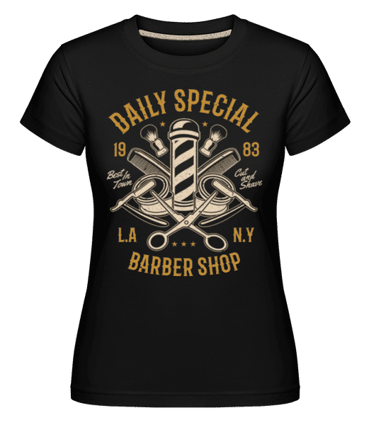 Aperçu: Daily Special Barber Shop -  T-shirt Shirtinator femme - Noir - Devant