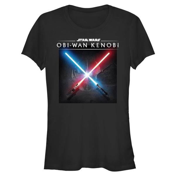 Aperçu: Star Wars - Obi-Wan Kenobi - Logo Light Saber Clash - Femme T-shirt - Noir - Devant