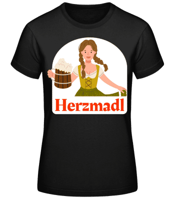 Herzmadl - Frauen Basic T-Shirt - Schwarz - Vorne