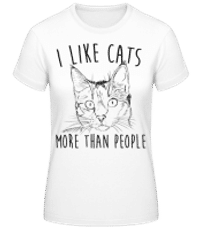 I Like Cats More Than People - T-shirt standard Femme - Blanc - Devant