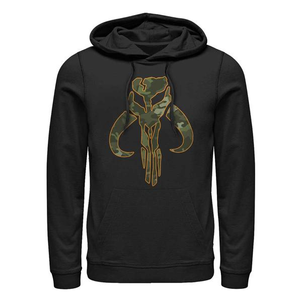 Aperçu: Star Wars - The Mandalorian - Mandalorian Camo Mando - Unisex Sweat à capuche - Noir - Devant