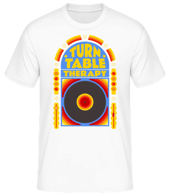 Turntable Therapy - Men's Basic T-Shirt - White - Front