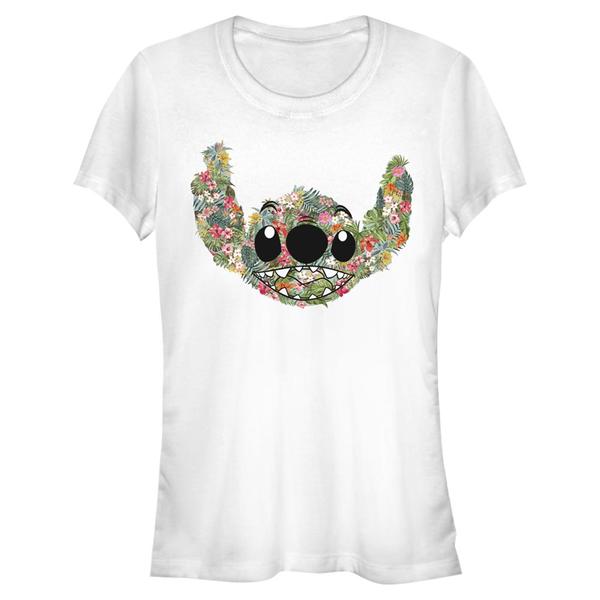 Aperçu: Disney - Lilo & Stitch - Stitch Floral - Femme T-shirt - Blanc - Devant