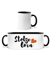 Stolze Oma - Tasse zweifarbig - Weiß / Schwarz - Vorne