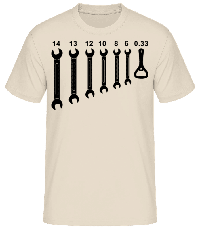 Vorschau: Werkzeug Bieröffner - Männer Basic T-Shirt - Creme - Vorne