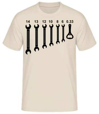Werkzeug Bieröffner - Männer Basic T-Shirt - Creme - Vorne