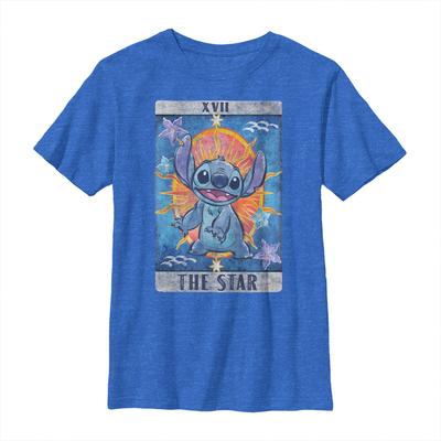 Disney - Lilo & Stitch - Stitch Tarot - Kids T-Shirt - Heather royal blue - Front