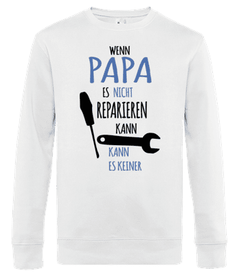 Wenn Papa Nicht Reparieren Kann 4 - Männer Standard Pullover - Weiß - Vorne