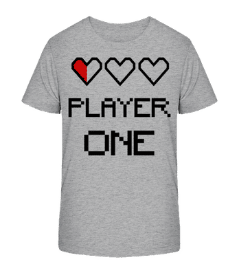 Player One - Detské bio tričko Stanley Stella 2.0 - Melírovo šedá - Predné