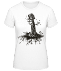 Mikrofon Baum - Frauen Basic T-Shirt - Weiß - Vorne