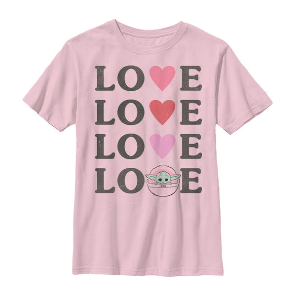 Aperçu: Star Wars - The Mandalorian - The Child Loved Child - Valentine's Day - Enfant T-shirt - Rose - Devant