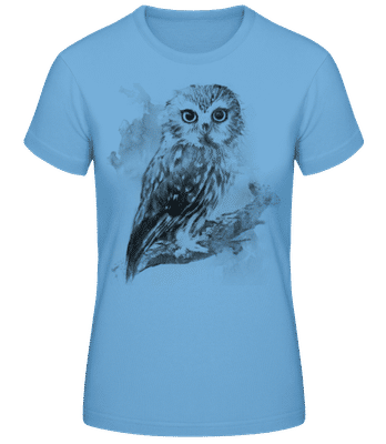 Picture Book Owl - Dámske basic tričko - Svetlo modrá - Predné