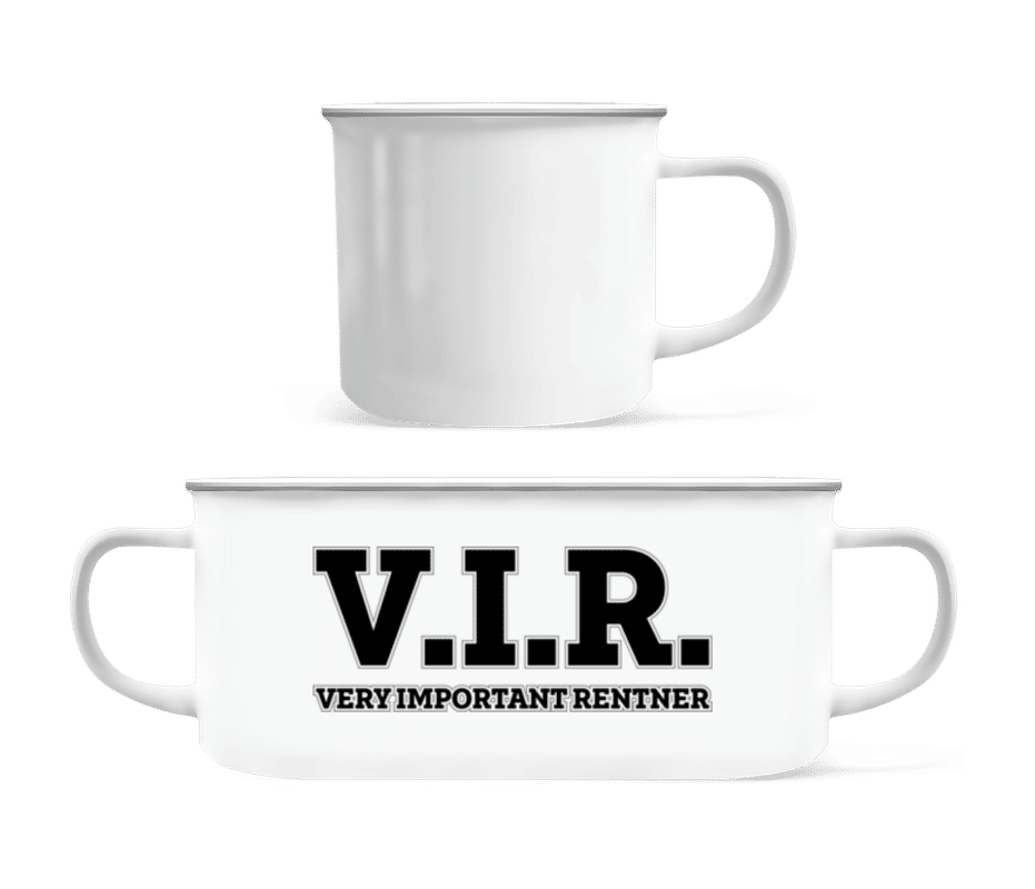 Vorschau: Very Important Rentner - Emaille-Tasse - Weiß - Vorne