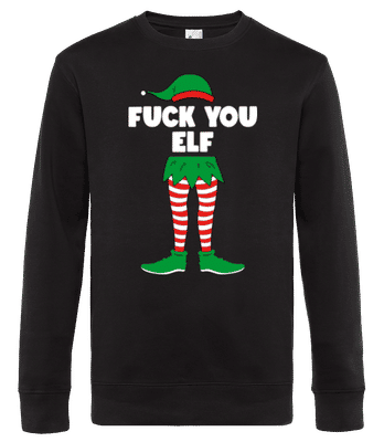 Fuck You Elf - Männer Standard Pullover - Schwarz - Vorne