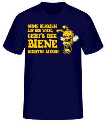 Ohne Blumen Auf Der Wiese - Männer Basic T-Shirt - Marine - Vorne