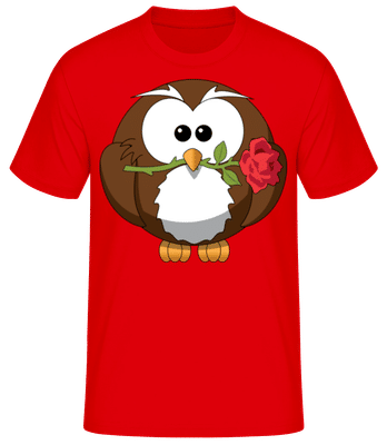 Valentine's Day Owl - Men's B&C T-Shirt - Red - Front