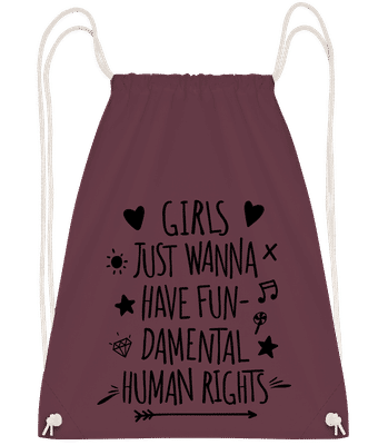 Damental Human Rights - Sac à dos Drawstring - Bordeaux - Vorn