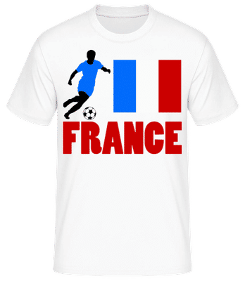 Frankreich Fahne Fußballspieler - Männer Basic T-Shirt - Weiß - Vorne