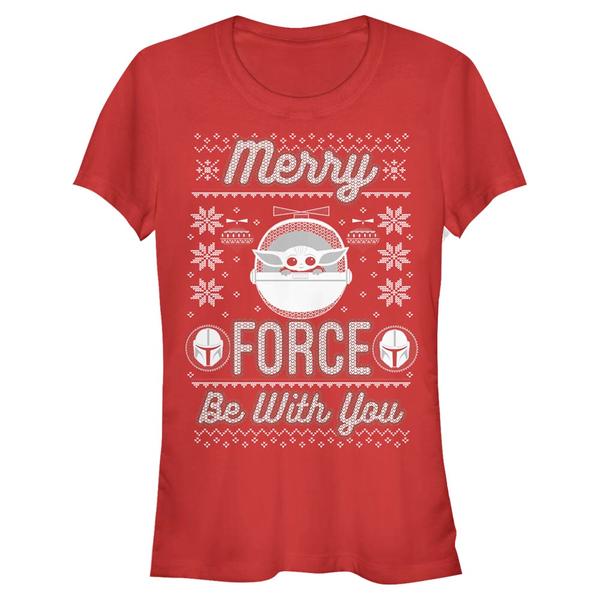 Aperçu: Star Wars - The Mandalorian - The Child Merry Force Child - Femme T-shirt - Rouge - Devant