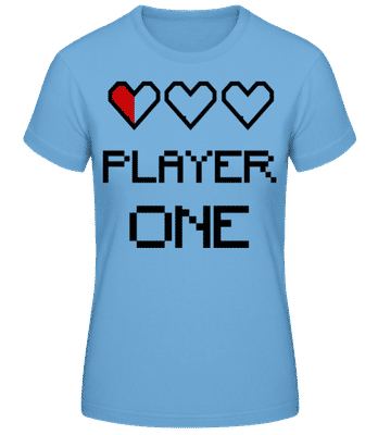 Player One - Frauen Basic T-Shirt - Hellblau - Vorne