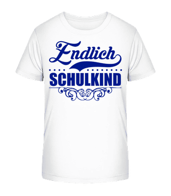 Endlich Schulkind - Kinder Bio T-Shirt Stanley Stella 2.0 - Weiß - Vorne