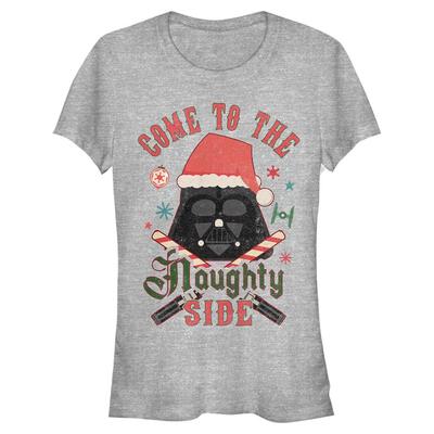 Star Wars - Darth Vader Naughty Side - Vánoce - Dámské Tričko - Melírově šedá - Napřed