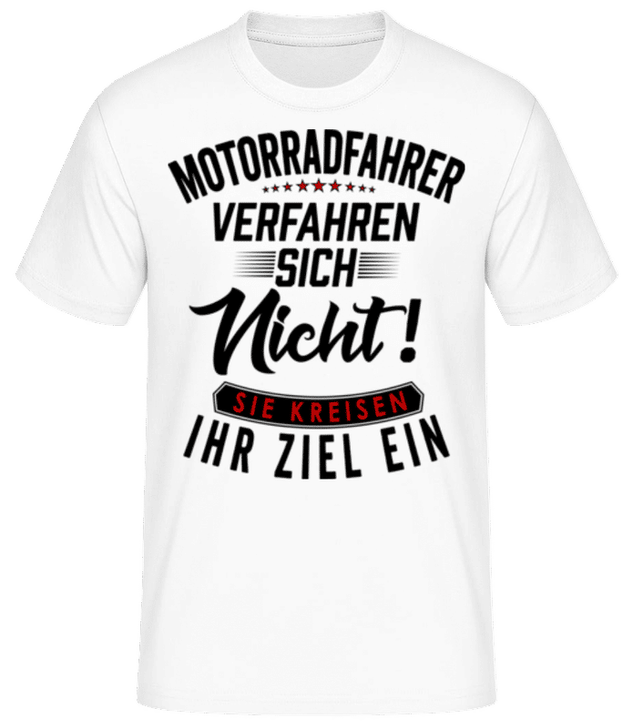 Vorschau: Motorradfahrer Verfahren Sich Nicht - Männer Basic T-Shirt - Weiß - Vorne