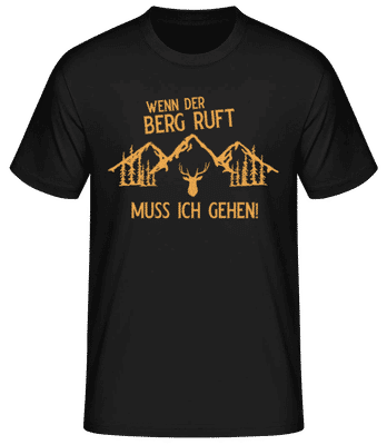 Wenn Der Berg Ruft - Männer Basic T-Shirt - Schwarz - Vorne